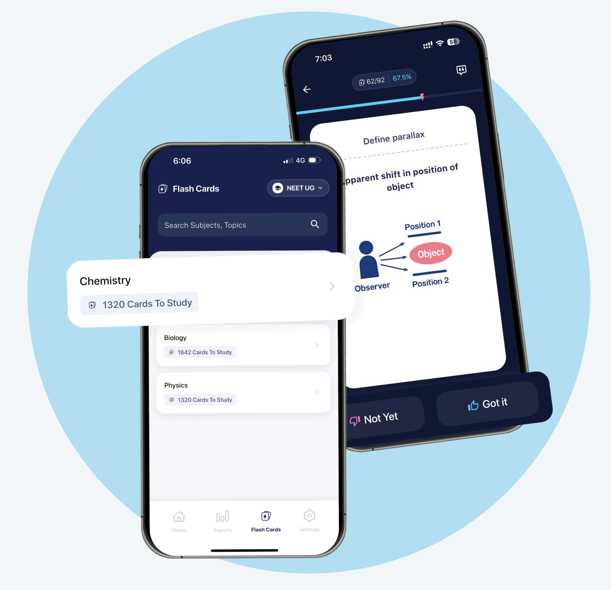 FullyPass flashcard phone and revision card screens